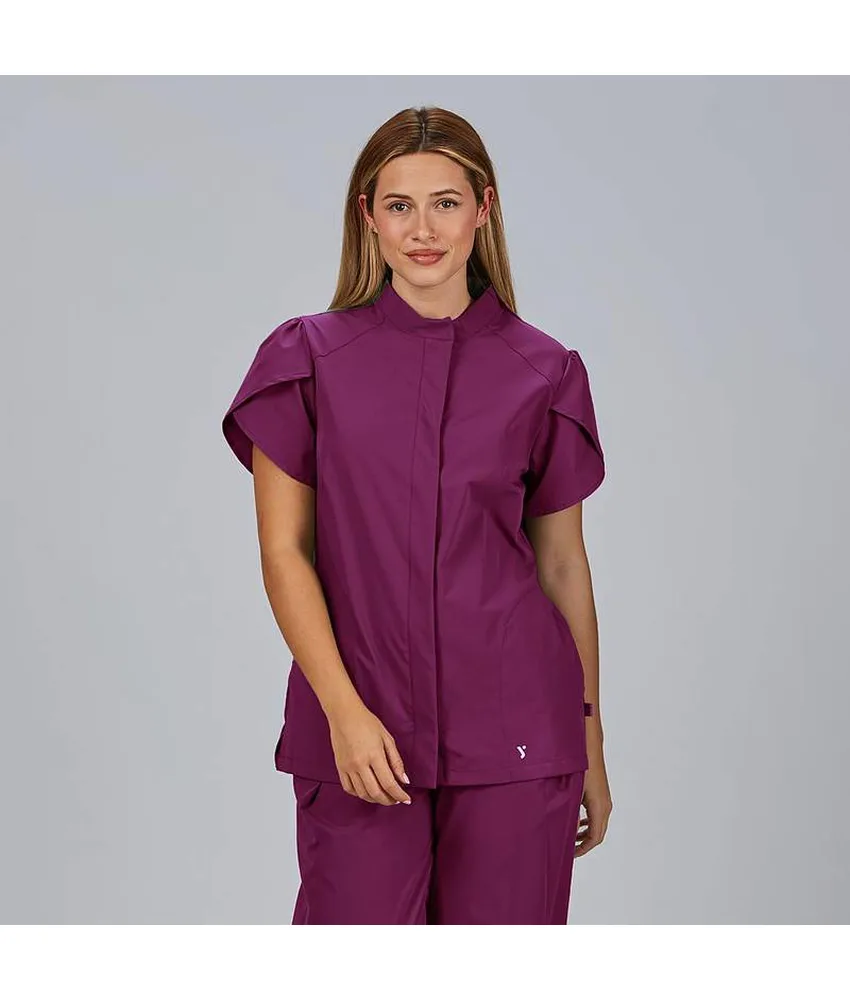 Blusa mujer boton oculto m/c lina Garys