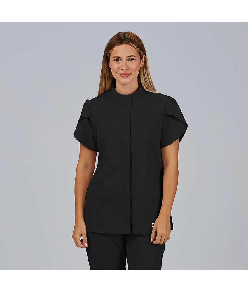 Blusa mujer boton oculto m/c lina Garys