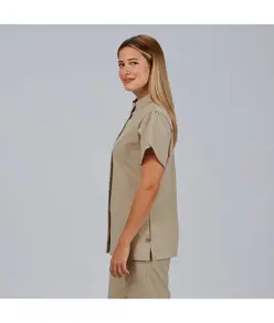 Blusa mujer boton oculto m/c lina Garys