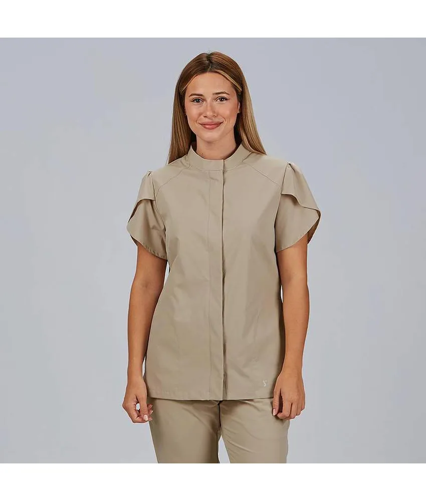 Blusa mujer boton oculto m/c lina Garys