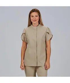 Blusa mujer boton oculto m/c lina Garys