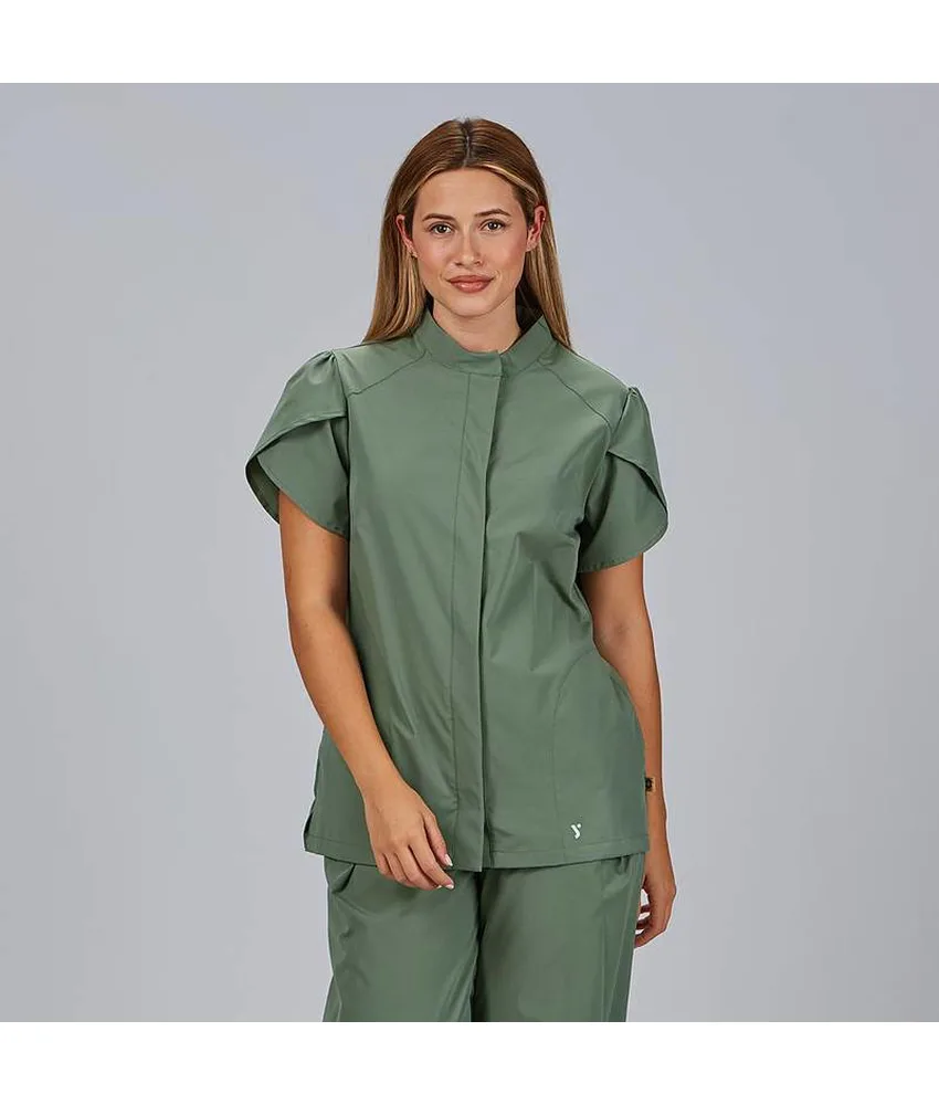 Blusa mujer boton oculto m/c lina Garys