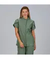 Blusa mujer boton oculto m/c lina Garys