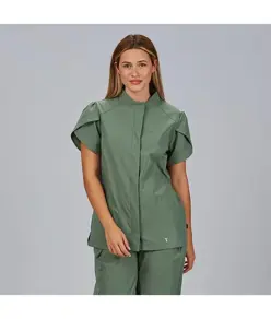 Blusa mujer boton oculto m/c lina Garys