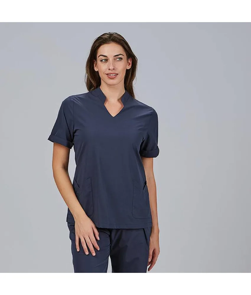 Blusa mujer cerrada bolsillos m/c may Garys