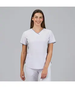 Blusa mujer escote pico combinada m/c cleo Garys