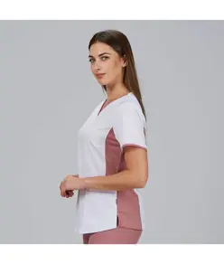 Blusa mujer escote pico combinada m/c cleo Garys
