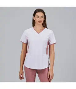 Blusa mujer escote pico combinada m/c cleo Garys