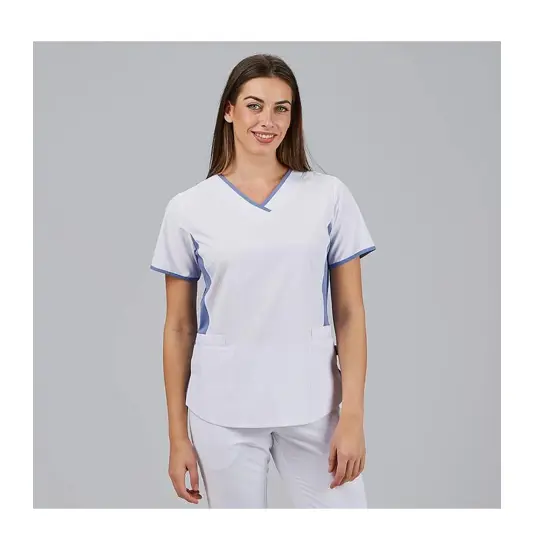 Blusa mujer escote pico combinada m/c cleo Garys
