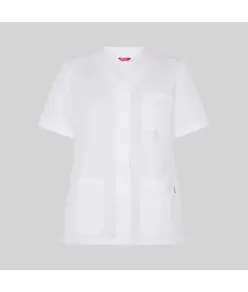 Blusa mujer sanitaria boton presion m/c "red line" Garys