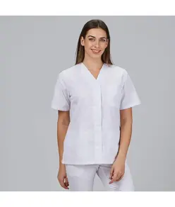 Blusa mujer sanitaria boton presion m/c "red line" Garys
