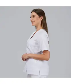 Blusa mujer sanitaria boton presion m/c "red line" Garys