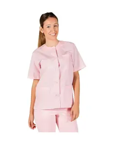 Blusa sanitario unisex abbottonata vichy combinata Garys
