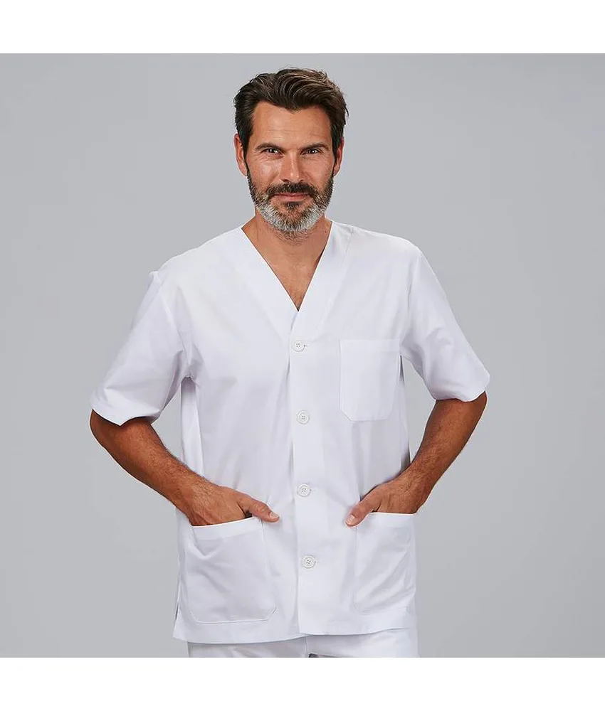 Blusa sanitario unisex pico botones "red line" Garys