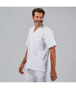 Blusa sanitario unisex pico botones "red line" Garys