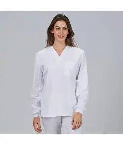 Blusa sanitario unisex pico m/l puño acrilico "red line" Garys