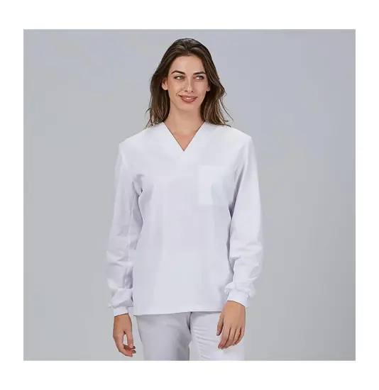 Blusa sanitario unisex pico m/l puño acrilico "red line" Garys