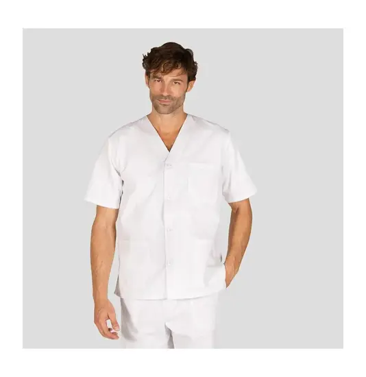 Blusa sanitario unisex scollo a v bottoni Garys