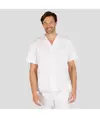 Blusa sanitario unisex scollo a v twill bianca Garys