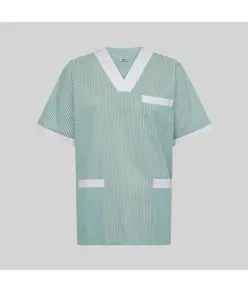 Blusa sanitario unisex scollo a v vichy combinata Garys