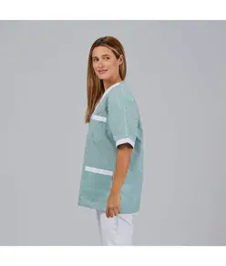 Blusa sanitario unisex scollo a v vichy combinata Garys