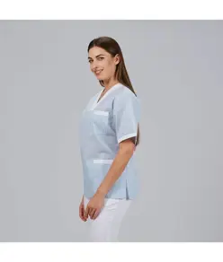 Blusa sanitario unisex scollo a v vichy combinata Garys