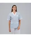 Blusa sanitario unisex scollo a v vichy combinata Garys