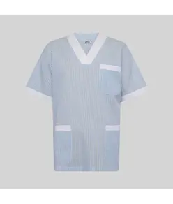 Blusa sanitario unisex scollo a v vichy combinata Garys