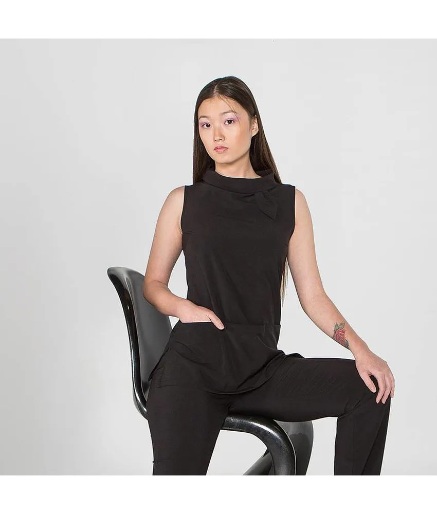 Blusa s/maniche colletto alto Garys