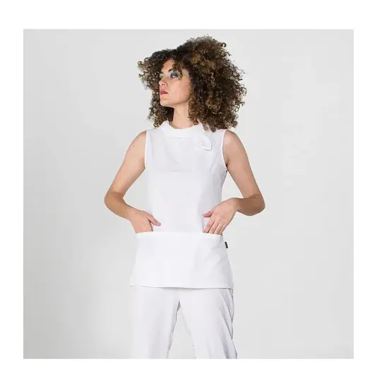 Blusa s/maniche colletto alto Garys