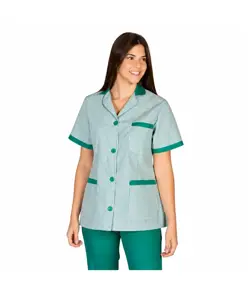 Camice donna corta vichy m/c combinata Garys