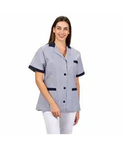 Camice donna corta vichy m/c combinata Garys