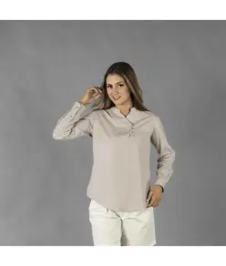 Camicia donna chambray collo alla coreana lanay Garys
