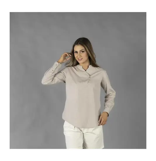Camicia donna chambray collo alla coreana lanay Garys