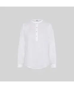 Camicia donna lino/cotone collo coreana kaula Garys