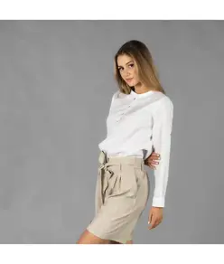 Camicia donna lino/cotone collo coreana kaula Garys