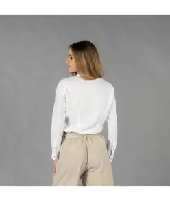 Camicia donna lino/cotone collo coreana kaula Garys