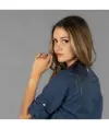 Camicia donna lino/cotone collo coreana kaula Garys