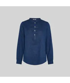 Camicia donna lino/cotone collo coreana kaula Garys