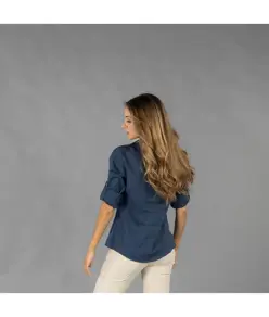Camicia donna lino/cotone collo coreana kaula Garys