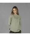 Camicia donna lino/cotone collo coreana kaula Garys