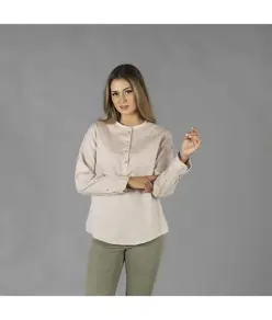 Camicia donna lino/cotone collo coreana kaula Garys