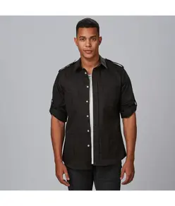Camicia unisex slim fit manica roll up michele Garys