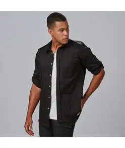 Camicia unisex slim fit manica roll up michele Garys