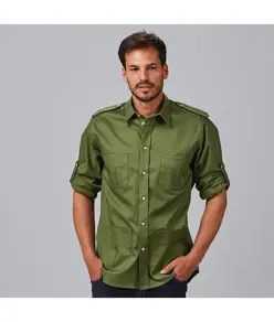 Camicia unisex slim fit manica roll up michele Garys