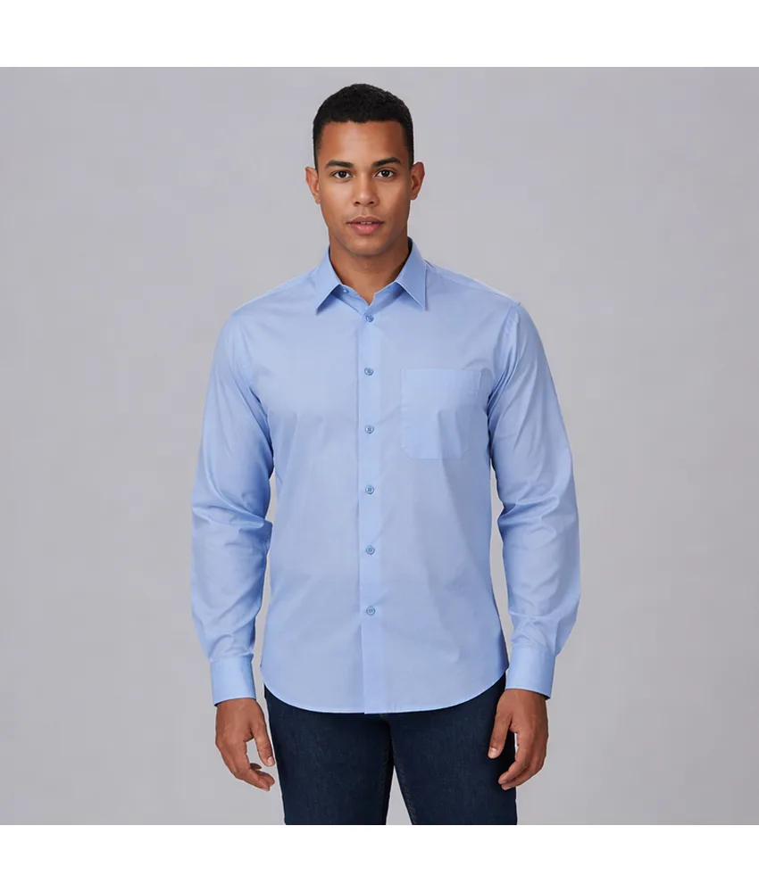 Camicia uomo 1 tasca m/lunga nera Garys
