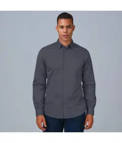 Camicia uomo 1 tasca m/lunga nera Garys
