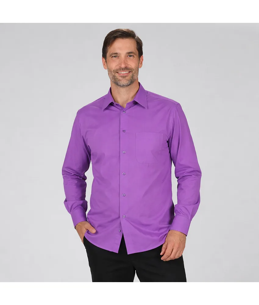 Camicia uomo 1 tasca m/lunga nera Garys