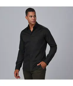 Camicia uomo 1 tasca m/lunga nera Garys