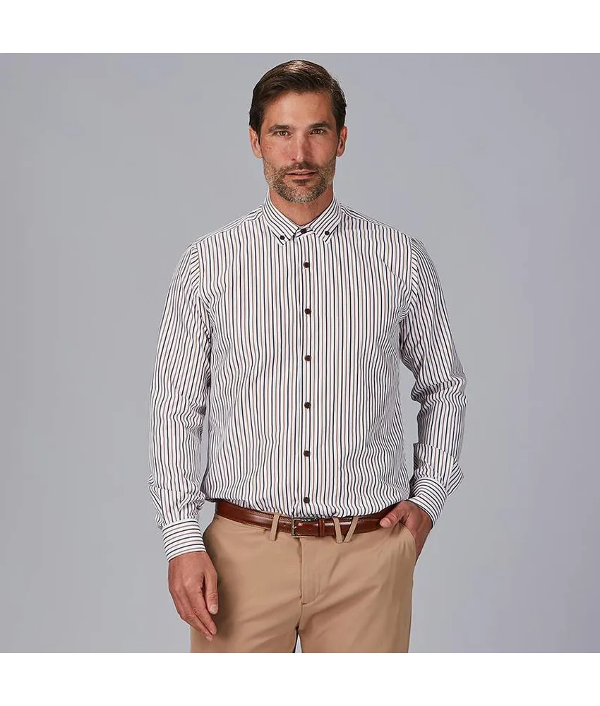 Camicia uomo a righe bicolore slim fit alessandro Garys